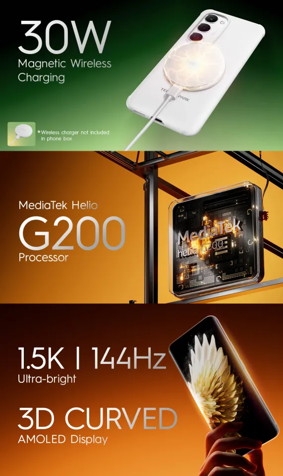 TECNO SPARK 40 Pro+ 8+8GB*/128GB, Mediatek Helio G200, 30W