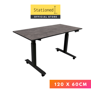 Stationed Electric Standing Desk | Industrial Grey | 5 Year Local Warranty  | 60 - 125 CM Ergonomic Height Adjustable