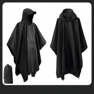 WRAPPER PRIVATE26WR6 Hooded Sleeve Outdoor Raincoat Waterproof 3 in 1 Rain Cover Lightweight Rain Poncho Hiking Travel