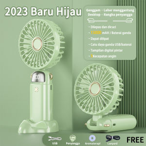 ME Kipas Angin Mini Portable USB 10000Mah 5-Speed Wind Kipas Lipat&LED Display Mini Fan Portable Aromaterapi Kipas Leher