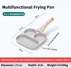 Nonstick Frying Pan 3-IN-1 Omelette Pan Egg Burger&Steak Multifunctional Pancake Maker For Induction&Gas Stove Home Breakfast