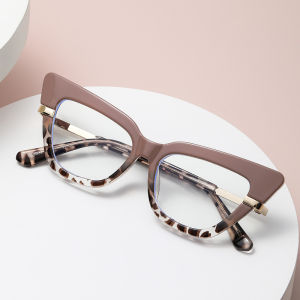 (GENTLE MOSCOT) Western Cat Eye Small Frame Anti Blue Light Glasses Hip Hop Replaceable Lens Eyeglasses Frames