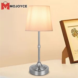 MOJOYCE LED Table Lamp Simple Sleeping Light Touch Control Metal Bedside Lamp Warm Light USB Rechargeable for Bedroom Study Room