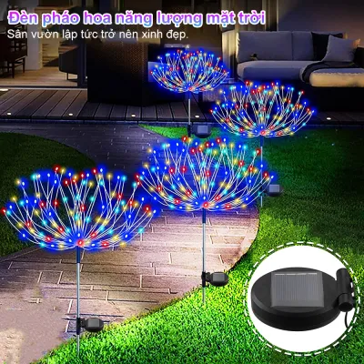 Đèn pha lê năng lượng mặt trời ngoài trời 360 LEDs chống nước đèn trang trí sân vườn đèn dây tiệc phù hợp trang trí đường đi sân đường phố sinh nhật Giáng sinh lễ hội đám cưới tiệc tùng trang trí Tết