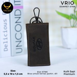 [VALQO] Gantungan kunci Dompet STNK VRIO kulit sapi untuk Mobil Motor