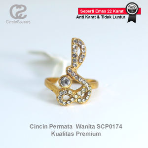 Cincin Permata Elegan SCP0174 – Desain Mewah dengan Permata Berkilau | Anti Karat Tahan Lama & Harga Terjangkau