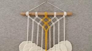 Mành lá macrame kt 50x70cm có phun keo giữ form lá