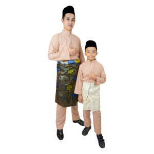 New Design 2025 Baju Melayu Dewasa & Budak Slim Fit Cotton Black Baby Blue Mint Green White Sedondon - PG2