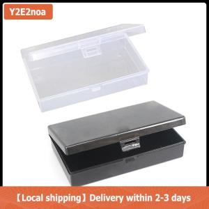 【Local shipping】 Transparent Plastic Storage Box Rectangle Organizer Stickers Box Desktop Container Snap Dustproof Durable Jewelry Storage Case