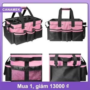 【CANAMEK】 Túi đựng đồ dọn vệ sinh cỡ lớn có tay cầm tích hợp tấm đỡ chắc chắn thiết kế nhiều ngăn túi tote đựng dụng cụ vệ sinh