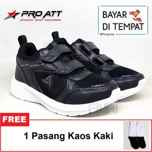 FIURI - PRO ATT - IVO V 31-38 HITAM PUTIH - SEPATU SNEAKERS PEREKAT MAGNET KANVAS SOL KARET ANAK KECIL LAKI-LAKI - SEPATU PEREKAT KETS FASHION TRENDY - SEPATU SEKOLAH TK SD KRETEKAN COWOK MURAH PROMO DISKON BONUS KAOS KAKI