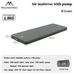 MOUNTAINHIKER Outdoor camping built-in air pump inflatable mattress double sponge self-inflating sleeping pad cheese air cushion comfortable bed