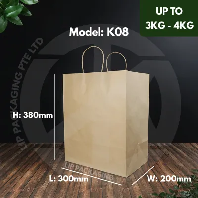 Kraft Brown Paper Bags (50pcs/100pcs)/ Paper Carrier Bags / Twisted Handle Paper Bag / Takeaway Bags / Corporate Gift Paper Bags / Wedding Favor Bags / High Quality Bags / Eco Friendly Paper Bags / Kraft Paper Bags