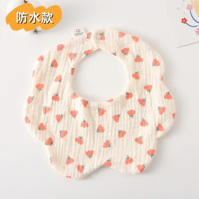 Super Absorbent Baby Bib Saliva Soft Towel Teething Saliva Bib With Button Pure Cotton Breathable Material Cute Bib 宝宝口水巾