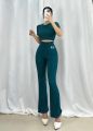 VixenboutiquePH RTW Freya Round Neck Crop Top Terno and Flare Pants Coords | Knitted Fabric | Small to Medium | Latest Women Coords Terno | Trending now | On Sale | New Style 2024 |. 