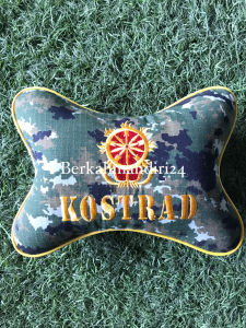 Bantalan Leher Bantal Mobil Motif Variasi Bordir Loreng Polos