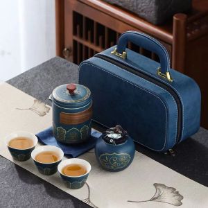 Travel Small Tea Set Kung Fu Tea Cup Household Modern Simple Office Teapot Portable Outdoor as gift for father
