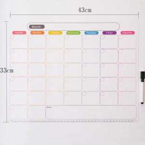 กระดานไวท์บอร์ด แผ่นแม่เหล็กติดตู้เย็น กระดานข้อความแม่เหล็ก ใช้จดนัดหมาย/จดงาน/ตารางเรียน/ตารางสอบ/นัดเที่ยว แม่เหล็กติดตู้เย็นเขียนแล้วลบได้