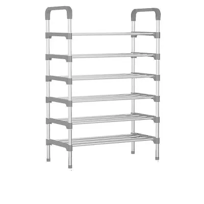 6 Layer shoe rack/ Tier Colored Stainless Steel Stackable Shoes Organizer Storage Stand-Z037