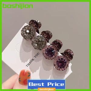 bashijian กิ๊บติดผมไรน์สโตนทรงกลมขนาดเล็กสำหรับผู้หญิง กิ๊บติดผมขนาดเล็กสำหรับผู้หญิงทำจากเพทายแบบย้อนยุค