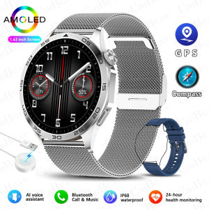 For Huawei GT4 PRO AMOLED Smart Watch Mens 1.43-inch Display Bluetooth Call Sports Watches Screen Always On Time NFC Smartwatch