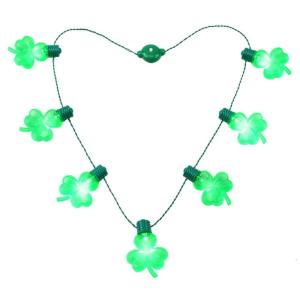 Mini Clovers Flashing Light-up Blinking Christmas Lights Costume Necklace 7 Led Bulbs Costume Wedding Party Decoration