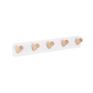 MUJI Style Wood Wall Mounted Hook Hanger Self Adhesive No Drilling Multipurpose Coat Hanger Clothes Hanger