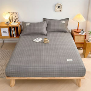 SUNLIGHT HOME Cotton linen Bedsheet 8 ColorsSimple Style Fitted Bed SheetBreathable Mattress Cover