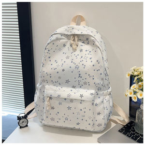 กระเป๋าเป้สะพายหลังลายดาว สไตล์เกาหลี ความจุขนาดใหญ่ สไตล์ทันสมัย เหมาะสำหรับนักเรียนและนักท่องเที่ยว