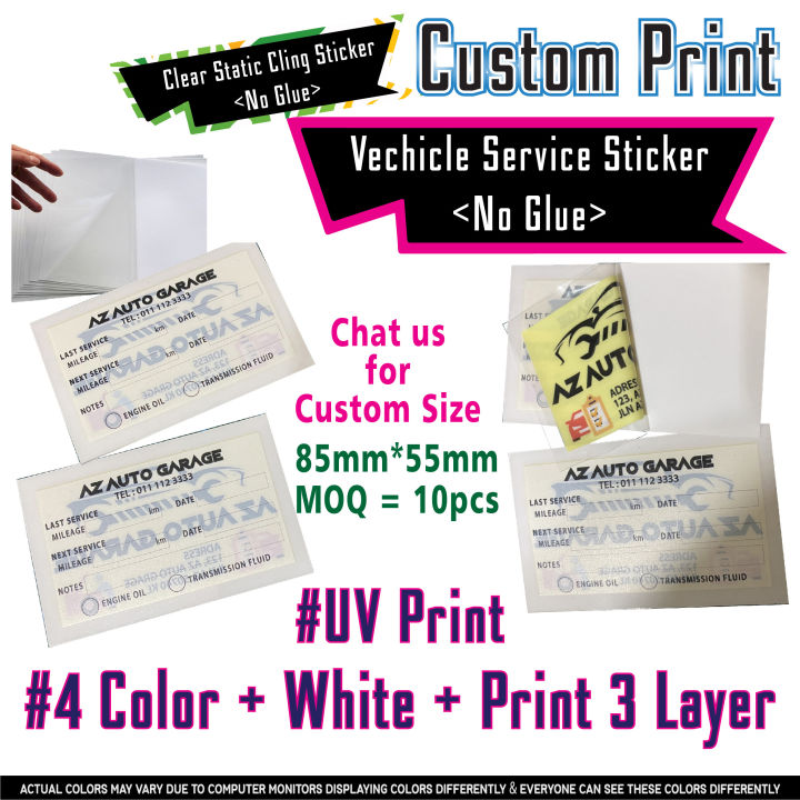 Static Cling Sticker Vehicle Automotive Garage Car Service