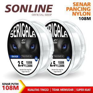 SONLINE - Tali Pancing Srigala 108meter Warna Putih Bening Senar Pancing Bahan Nilon