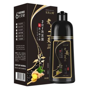 500mL Natural Black Hair Shampoo Hair Dye Professional 3-In-1 Wash/Nourish/Dye Grey Hair White Hair Turn To Black Hair Treatment Plant Herbal Essence Harmless Black Hair Dye Shampoo Mild Non-irritating Fast Hair Coloring Semi Permanent Blacken Hair