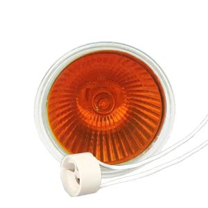 HoneyFly 3pcs Halogen Amber Lamp 35W 50W 110V/220V GU10 Dimmable Orange Lamp Bulb Spot Light Quartz Fireplace Light