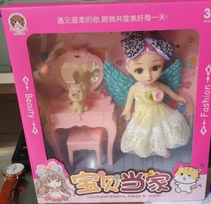 Đồ chơi búp bê kèm bàn trang điểm và chú chó