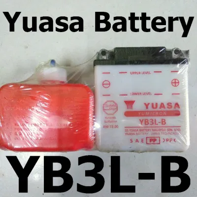 Motor Battery Yuasa YB3L-B Battery Honda Yamaha Suzuki Bateri Motosikal 12v