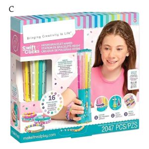 GOLFDIN PVC Click Bracelet Maker Kit Beaded Handmade Jewelry Making Kit Easy Click Beaded DIY toys Girls
