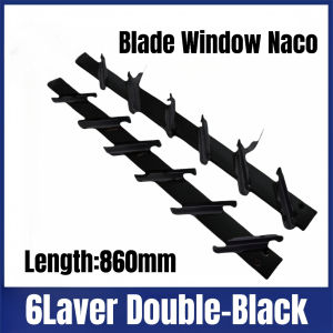 Blade Window Naco Nako Tingkap Louver Window Frame Tingkap Aluminium Naco Window Double Louvres Black Brown 1Pair/2pcs