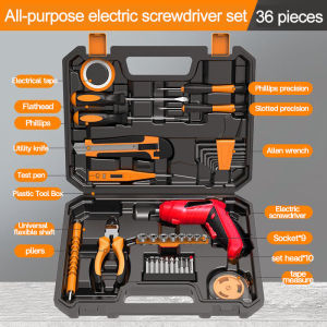 Pemutar Skru Elektrik Cordless Electric Screwdriver Set Rechargeable Mini Screwdriver Drill 2 Mode LED Lights Tools Screw Gun Home Repair Tools