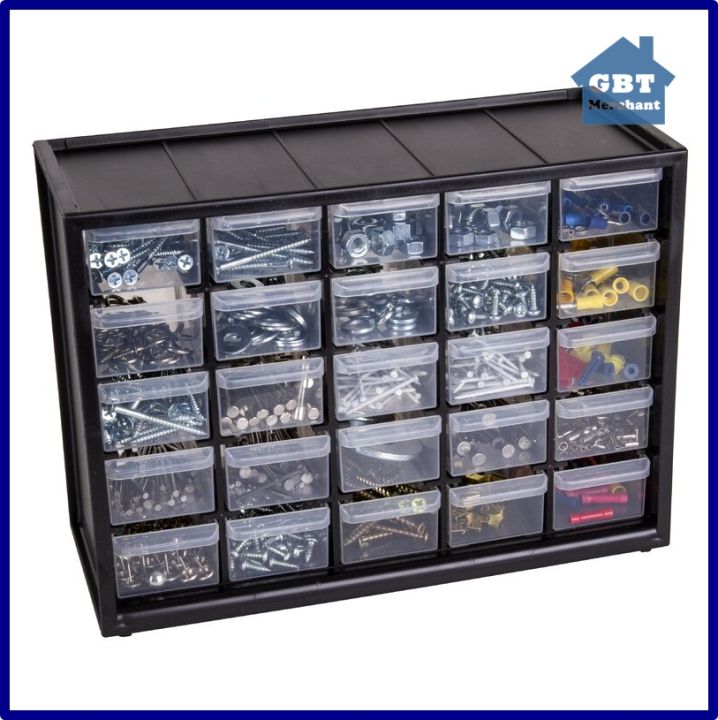 25 Compartment Heavy Duty Cabinet drawers, Screw Organizer Drawer, 25  Drawer Storage, Screw Laci, Laci Kecil
