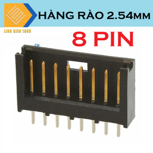 [ 2 CÁI ] Hàng rào đực 2.54mm 8 pin có vỏ  jack cắm 8 chân màu đen