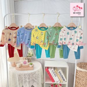 [Siêu Hot] Bộ Cho Bé Trai Bé Gái Thun Lạnh Dài Tay Minky Mom Bộ Quần Áo Mùa Đông Dài Tay Cho Bé Trai Gái DÀI HỌA TIẾT Bé_Xinh_Shop