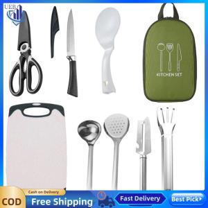 [Ueb Wholesale Center] 8pcs Camping Cooking Utensils Set Camping Kitchen Set Portable Outdoor Camp Cookware Set for Backpacking Outdoor Camping
