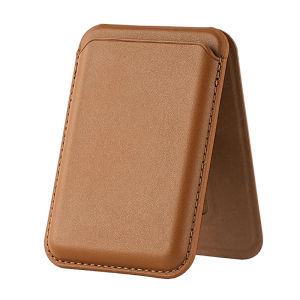 Magnetic For Magsafe Leather Wallet Card Holder For IPhone 17 16 15 14 13 Pro Max Hide Phone Stand Bank ID Card Holder Pocket Cover