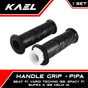 Handle Grip Pipa Honda Vario Techno 125 Old STD CBS FI & Supra X 125 Helm In Karbu & Beat F1 & Spacy FI Hand Grip Fat Vat Pad Handfat Handvat Handpad Hanfat Assy Set Handgrip