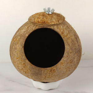 Natural Coconut Bird Nest for Cage Hanging Birds House for Parrot CockatielFinch Squirrel Hamster