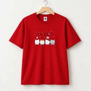 Mens Cute Cats Graphic T-Shirt Plus Size Crew Neck Short Sleeve Casual Loose Fit Top OM286
