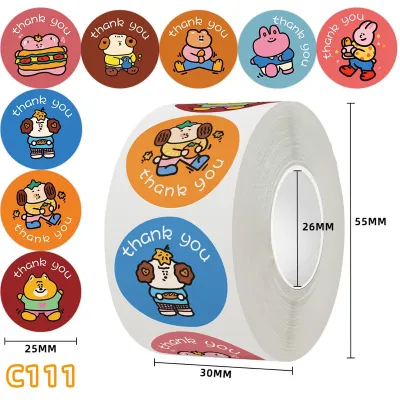 Sticker Cuộn 500 Sticker Khen Thưởng Cuộn 500 Sticker Hoạt Hình Dễ Thương Trang Trí Hộp Bút Bình Nước...