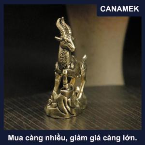 【CANAMEK】 Vintage Brass may mắn hoàng đạo động vật bước kho báu Linh Dương tượng Máy tính để bàn trang trí nhà trang trí