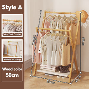 SG Specool® Foldable Bamboo Coat Rack Clothes Hanger Stand Towel Racks Laundry Shelf Clothing Hanger