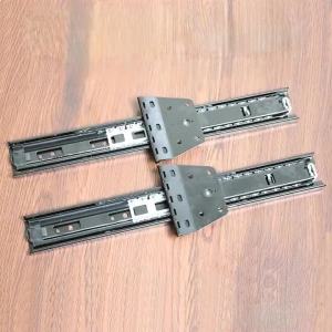 Closet Folding Framed Mirror Pull Out & 90 Degrees Turn Ball Bearing Slide Conceal Flap
